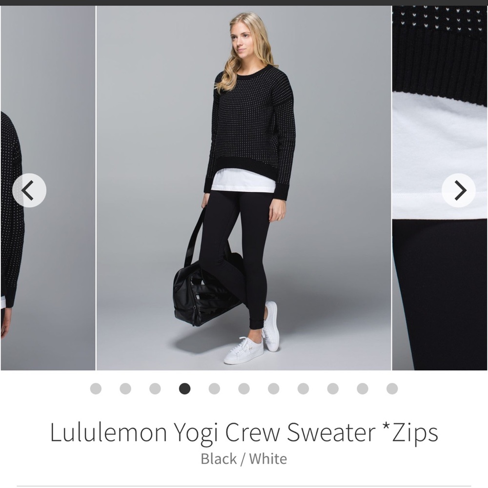 Lululemon Yogi Crew Sweater w/ Side Zips and Thumb Holes 100% Merino Wool - Picture 4 of 10